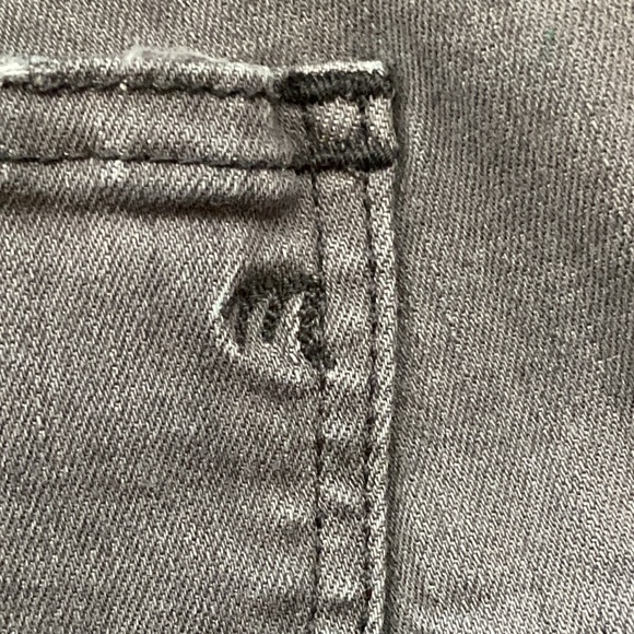 Women’s Madewell Denim Gray Jeans High Riser Skinny Creased Size 26 Stretch - Picture 10 of 14